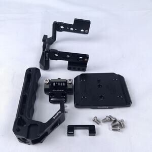 Z Cam E2 Camera Cage Kit Top Handle Base Plate Rod Clamp Screws Black